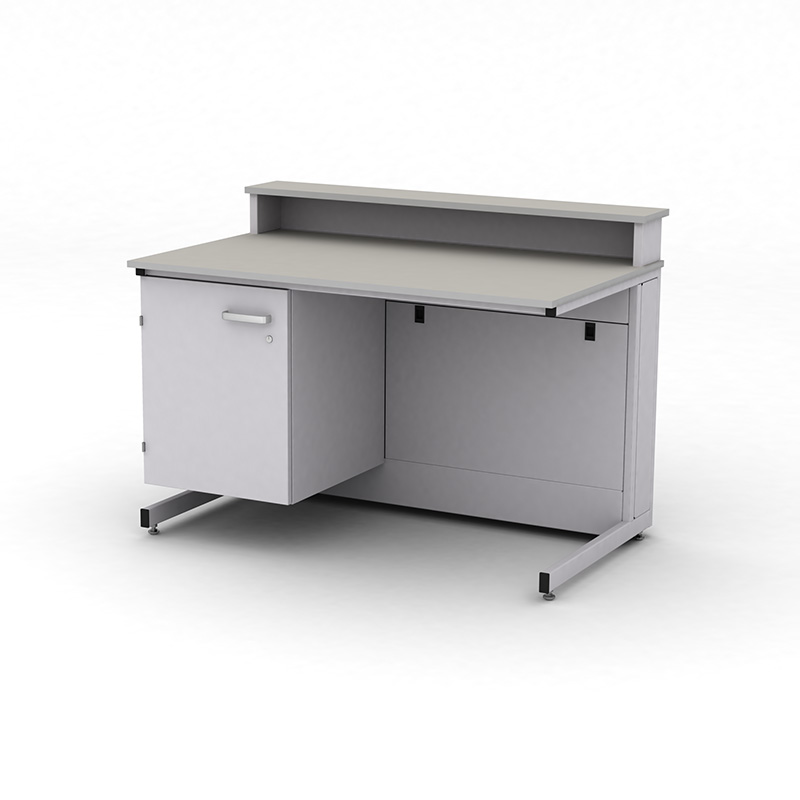 Стіл для викладача ЕКСПЕРТ з надбудовою та тумбою ліворуч, арт. 141-14.111